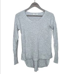 Madewell Grey Waffle Sweater W/ Curved Hem